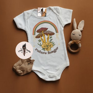 Future Forager baby Bodysuit, mushroom hunter forager baby shirt, mushroom forager sprout kids shirt, forager mushroom hunter kids shirt