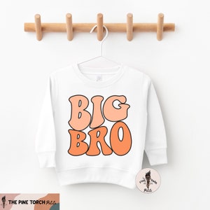 Big Brother retro toddler youth sweatshirt, retro big bro 70s pullover, brother matching set, big sis 70s matching sweatshirt, bro pullover