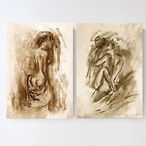 Lovers Sketch Charcoal Couple Art Lovers Lovers Charcoal Drawing Large Art Print Handgemaakt door Reine Delavie