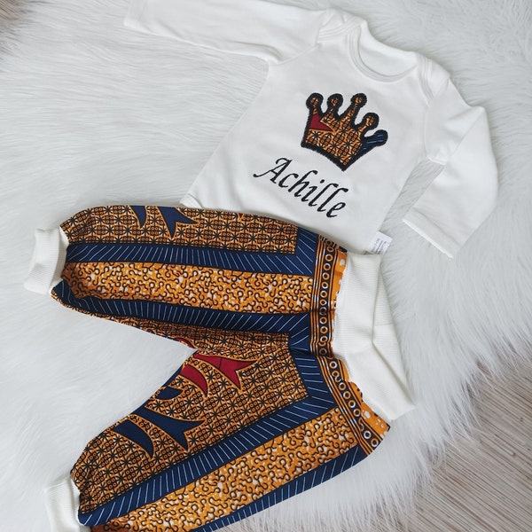 Ensemble de tenue brodée à imprimé africain / Body , Sarouel