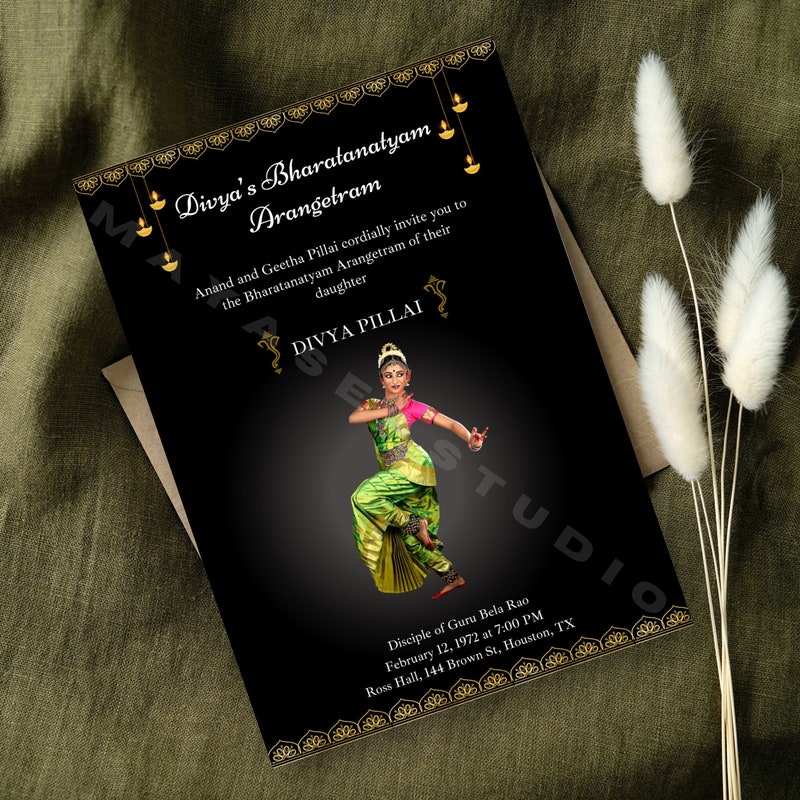 Bharatanatyam Invitation Template Etsy