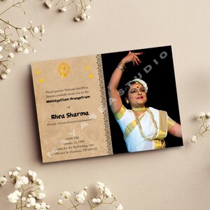 Arangetram Invitation Template,Bharatanatyam Invite Template, Mohiniyattam Arangetram Invite Editable,Arangetram Evite,Indian Dance Digital
