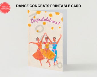 Cartão de felicitações Bharatanatyam Arangetram, cartão de parabéns Arangetram, presente Arangetram, cartão de felicitações Arangetram, presente Bharatanatyam