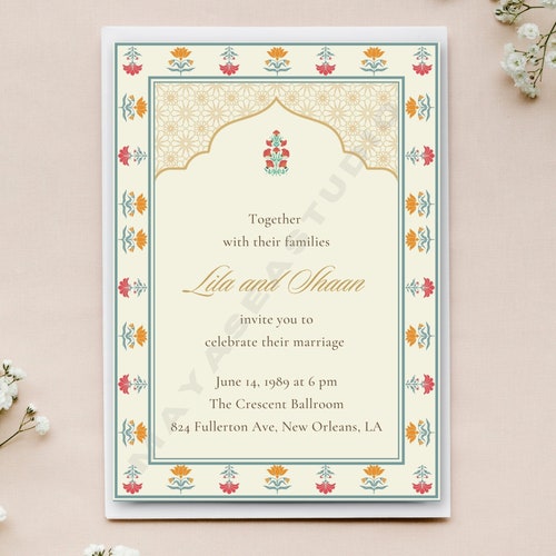 Indian Wedding Invitation Template Digital Indian Wedding Etsy