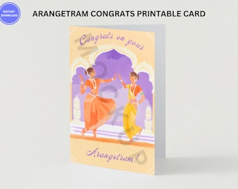 Cartão de felicitações Bharatanatyam Arangetram, cartão de parabéns Arangetram, cartão de parabéns Arangetram, presente Arangetram, presente Bharatanatyam