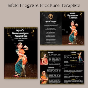Arangetram Program Brochure,Bharatanatyam Program,Indian Classical Dance Recital Program,Bharatanatyam Brochure,Arangetram Tempalte