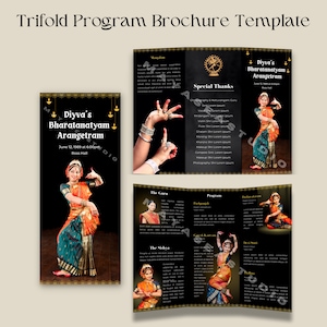 Arangetram Brochure,Arangetram Template,Arangetram Brochure Template,Bharatanatyam Brochure,Indian Dance Recital Program,Bharatanatyam