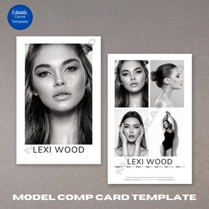 Comp-kaart model, 8,5 x 5,5 modelkaart, sjabloon kaart, model Zed-kaart, samengestelde kaart, samengestelde kaart, modelportfolio, portretfoto