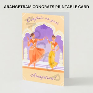 Bharatanatyam Arangetram-wenskaart, Arangetram Congrats Card, Arangetram Gefeliciteerd Card, Arangetram-cadeau, Bharatanatyam-cadeau