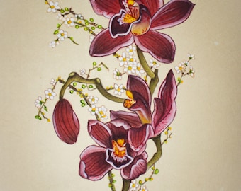 8x10 Print Reddish Cymbidium
