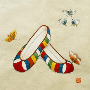 8x8 Print Korean Hanbok Slippers / Shoes