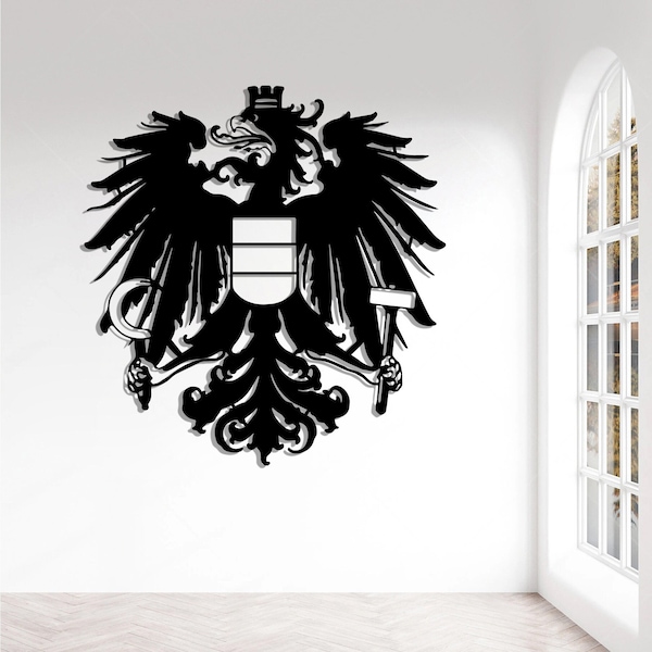 Coat Of Arms Of The Republic Of Austria, Wappen Der Republik Österreich, Country Crests Metal Wall Art, Gift For Foreigners, Interior Gift,