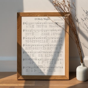 O Holy Night Christmas Carol Hymn, Sheet Music, download, print, printable, Wall Art, instant download