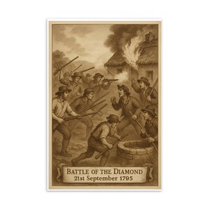 Bataille du Diamant, comté d'Armagh, formation de l'ordre d'Orange, carte postale standard