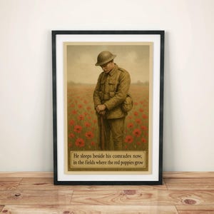 Fine Art Poster,  Remembrance Soldier World War 1 Poster, Northern Ireland Print,  WW1 Art, War Wall Art, Home Decor