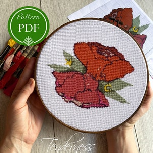 TENDERNESS Cross Stitch Pattern Romantic / Valentine Digital Cross Stitch Pattern Love Embroidery Pattern / Modern Cross Stitch Pattern PDF