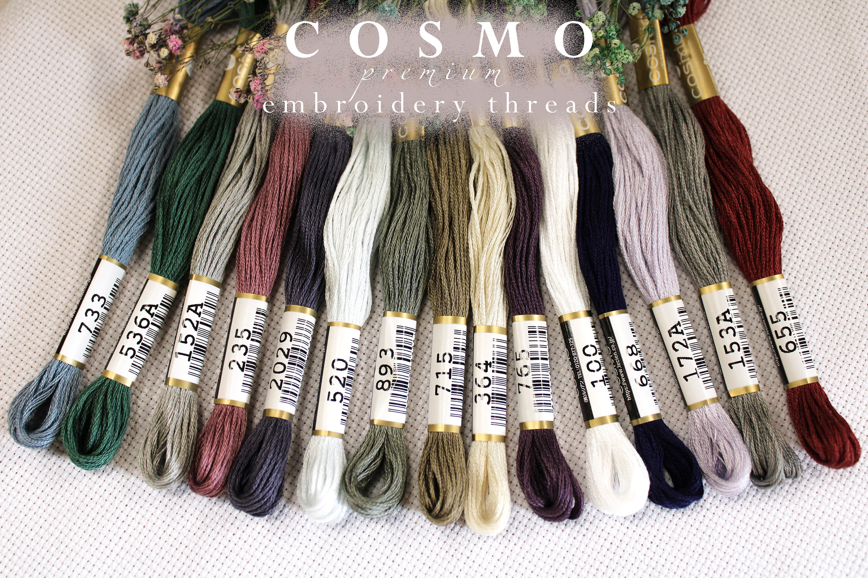 Cosmo Embroidery Floss, Black & White