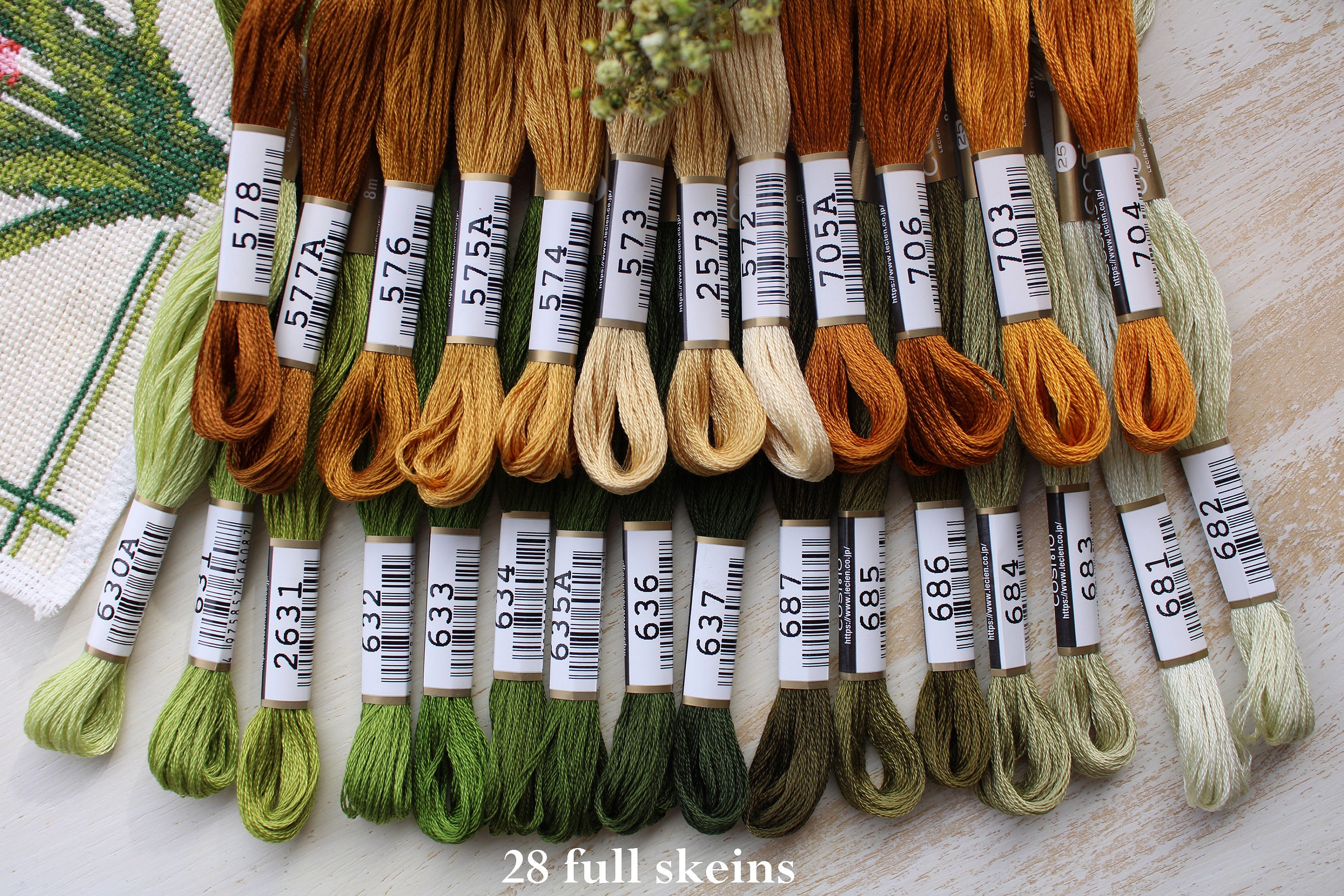 28 Skeins COSMO Embroidery Floss Bundle / Cosmo Thread Set of 28 Pcs ...