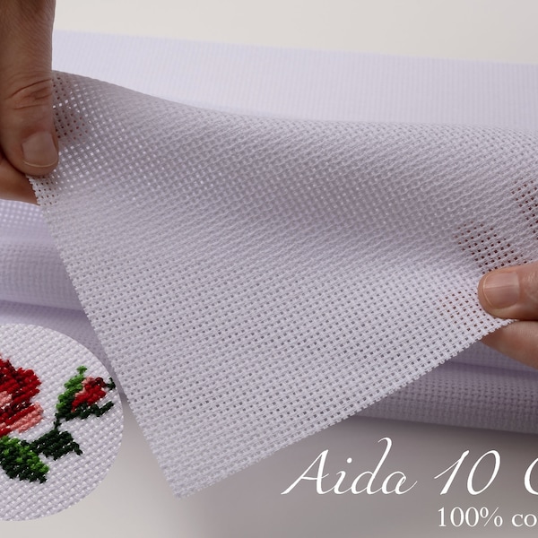 Zele Nava / 10 Count Aida Cloth / 100% Cotton 10 Count Cross Stitch Fabric / Counted Cross Stitch Material / Aida Fabric / Free SHIP from US