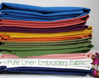 Pure Linen Fabric for Embroidery – Embroidery Fabric - Embroidery Linen Fabric USA - Natural Linen Embroidery cloth, Custom Sizes