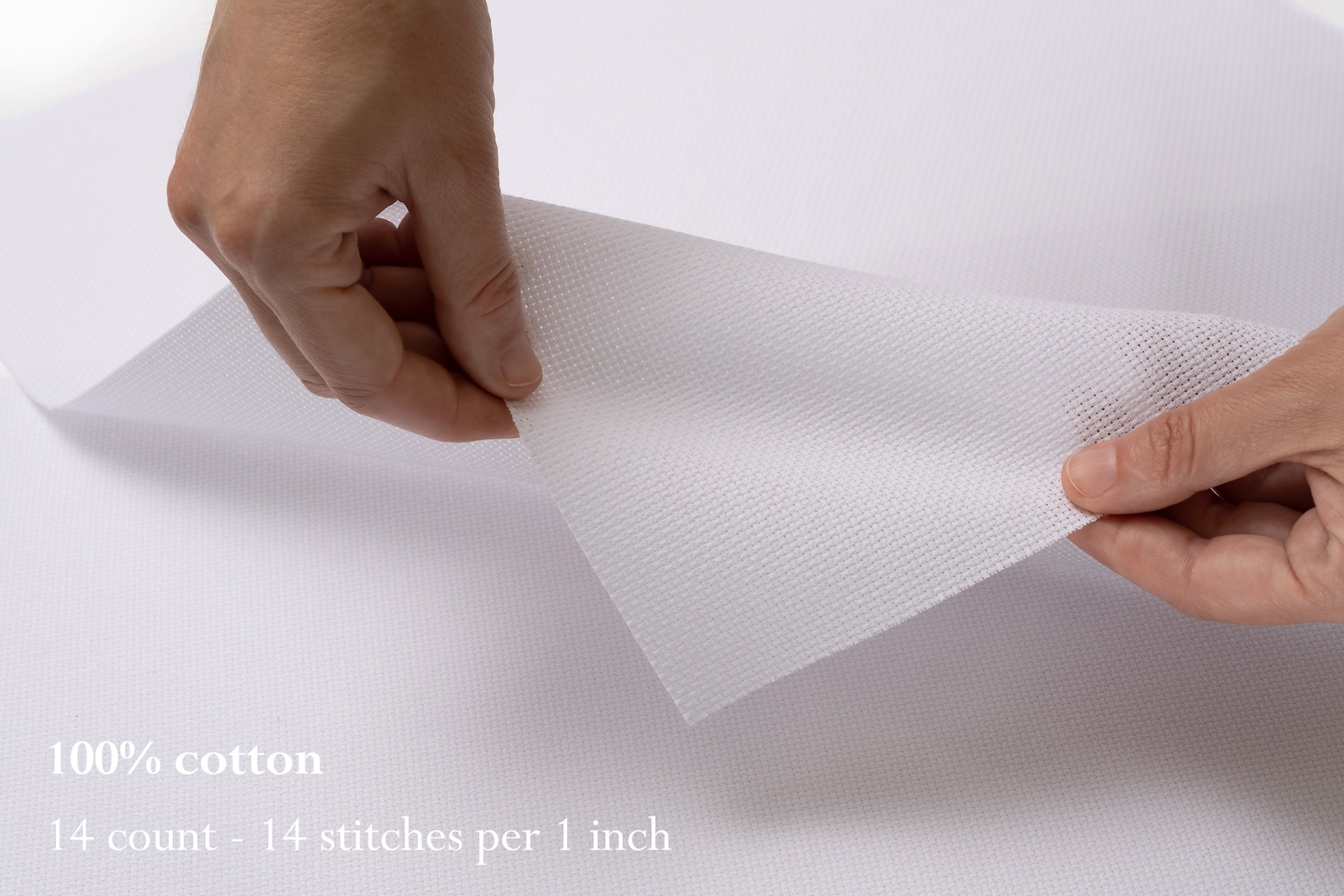 Zelenava / SOFT Aida Cloth 14 Count / White Aida Fabric / 100 Cotton