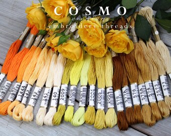 COSMO Embroidery Floss Bundles / Cosmo Thread Set / Cosmo Embroidery Thread #25 / Hand Embroidery Thread / Brown, Yellow Tones