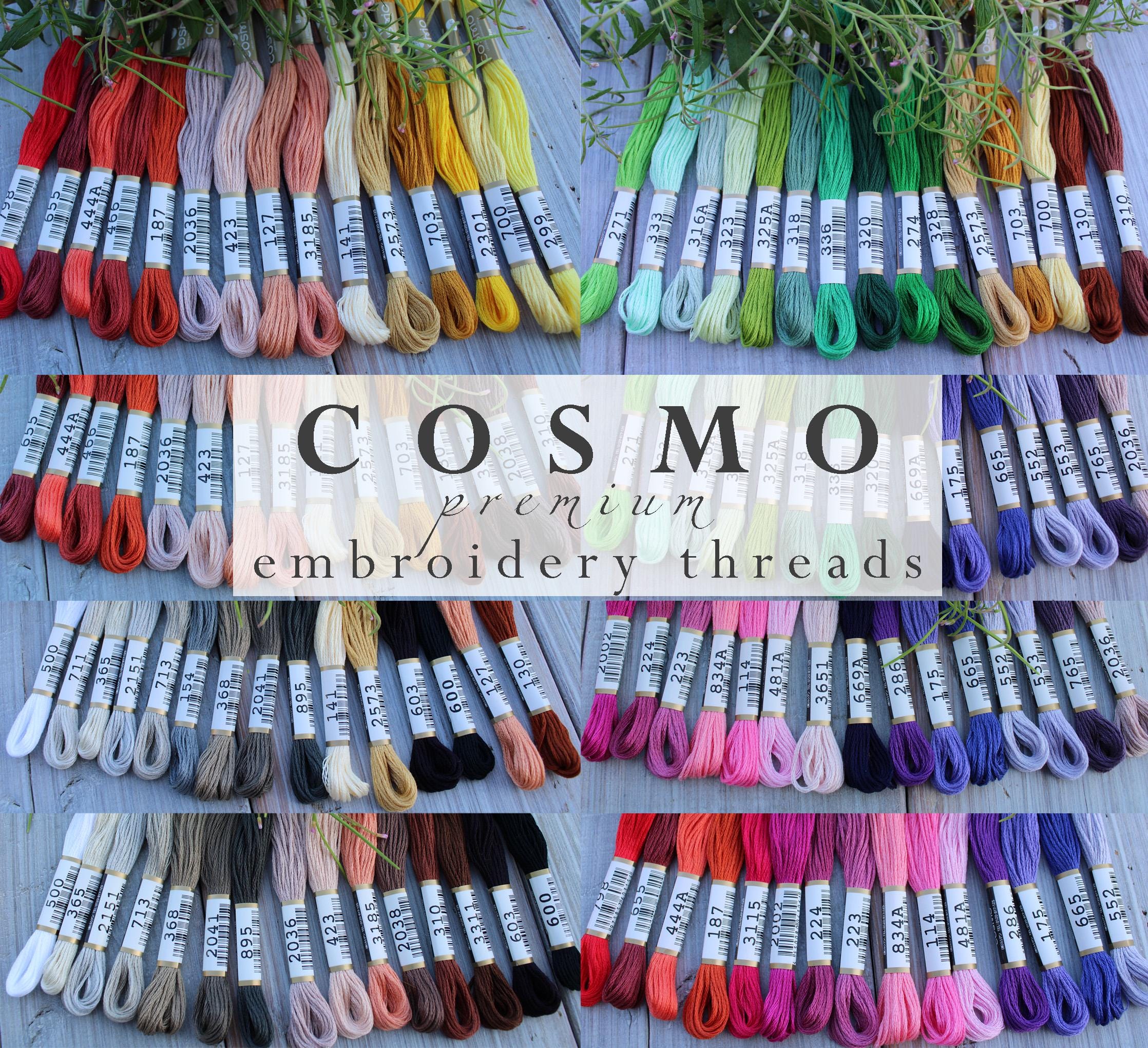COSMO Floss / Cosmo Thread Set of 15 Skeins / COSMO Embroidery