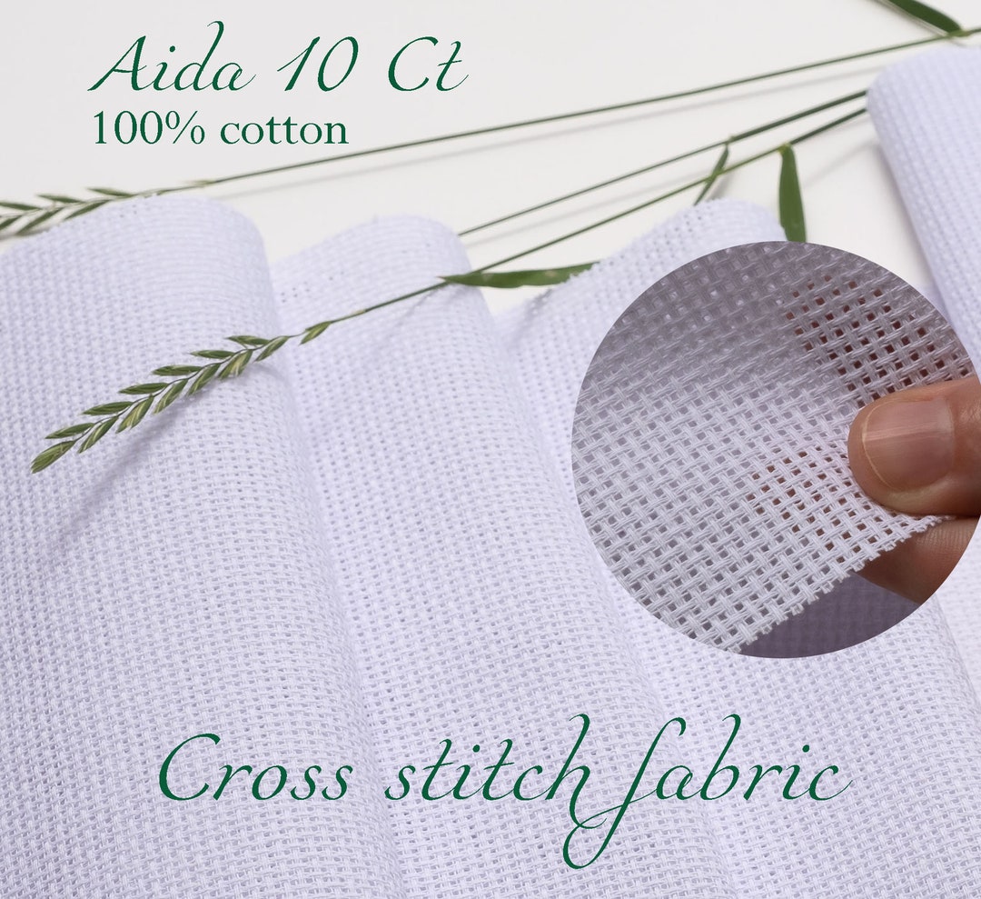 Zelenava / 10 Count Aida Cloth White AIDA 10 Count / 100 Cotton Aida