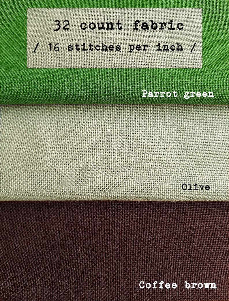 Zele Nava / 32 Count Evenweave Cross Stitch Fabric Brown, Beige, Green