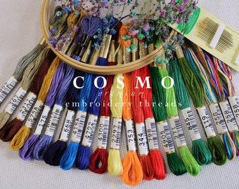 COSMO Embroidery Floss Bundles / Cosmo Thread Set / Cosmo Embroidery Thread / Hand Embroidery Thread / Colored Mouline / Japanese Floss