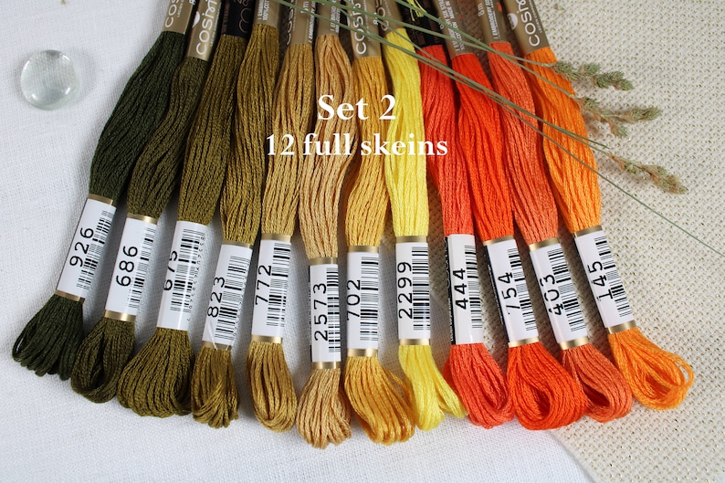 FALL Colors COSMO Embroidery Floss Bundles / Cosmo Thread Set Needles ...