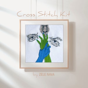 Cross Stitch Kit &quot;Oddball&quot; / DIY Cross Stitch Kit / Modern Cross Stitch Art / Counted Cross Stitch Kit / Free SHIP from US