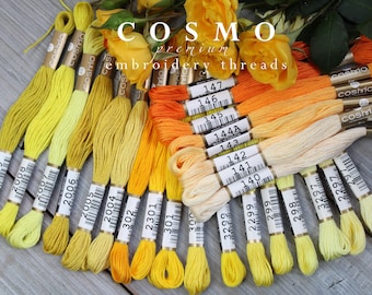 COSMO Embroidery Floss Bundles / Cosmo Thread Set / Cosmo Embroidery Thread / Hand Embroidery Thread / Brown, Yellow Tones / ZELE NAVA
