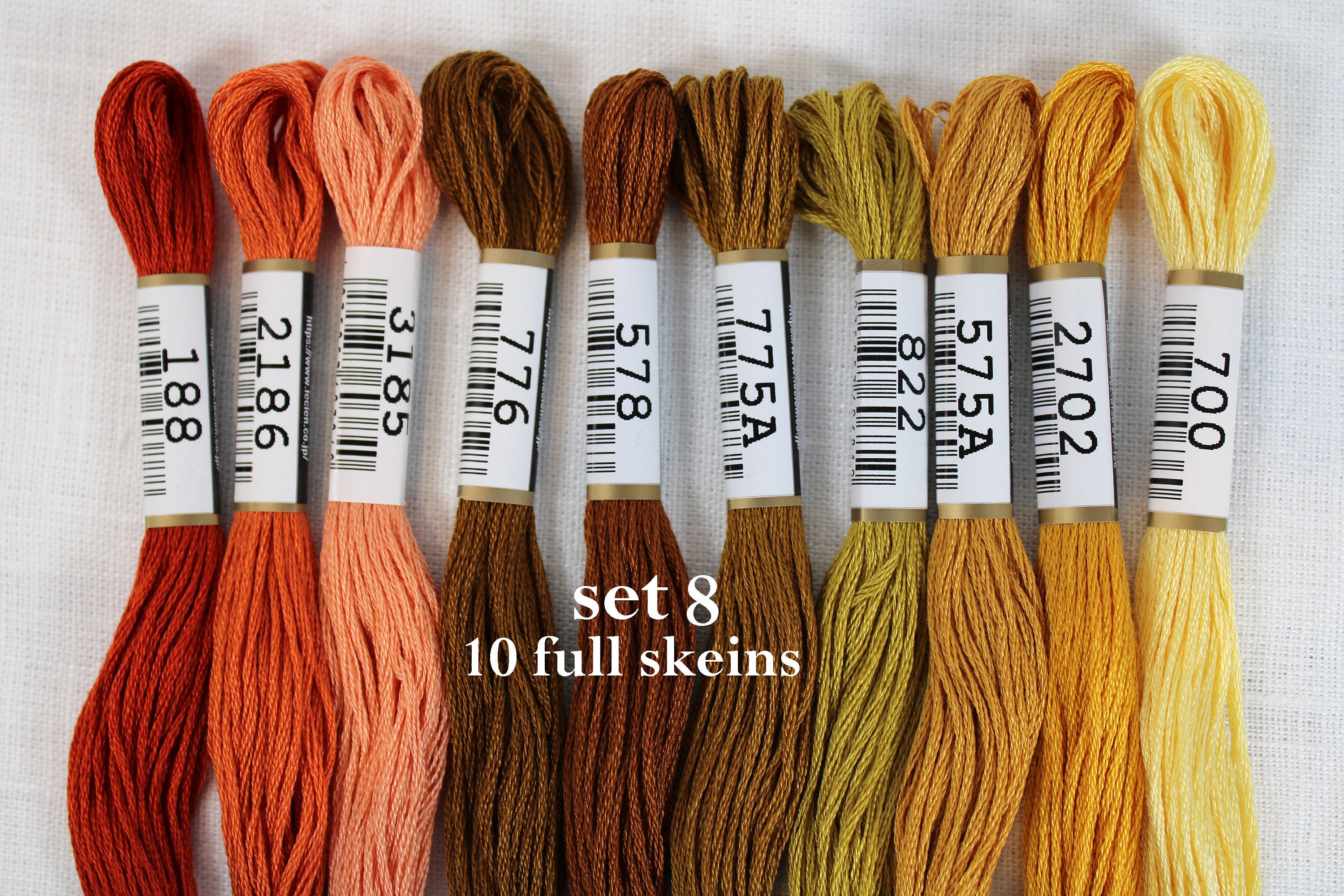 COSMO Floss / Cosmo Thread Set of 10 Skeins / COSMO Embroidery Floss ...