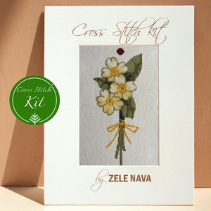 Full Сross Stitch Kit Flowers / Cross Stitch Kit plants / DIY Cross Stitch Kit Gift / Cross Stitch Kit Nature / SHIP from US
