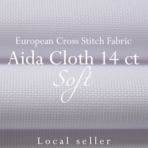 ZeleNava / SOFT Aida Cloth 14 count / White Aida Fabric / 100% Cotton Aida Cross Stitch fabric 14 count Aida Fabric / Free US Shipping