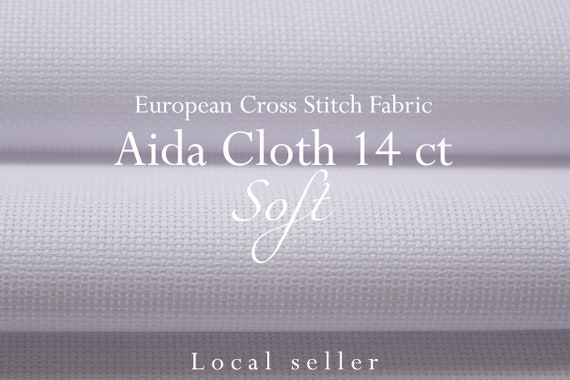 ZeleNava / SOFT Aida Cloth 14 count / White Aida Fabric / 100% Cotton Aida Cross Stitch fabric 14 count Aida Fabric