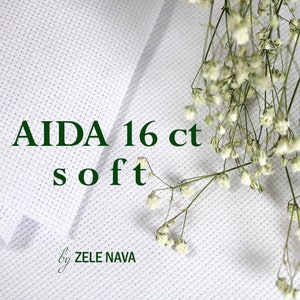 16ct Quality Aida / SOFT Aida Cloth 16 ct / White Aida Fabric for Cross Stitch / 100% Cotton Aida Cross Stitch fabric 16 count Free US Ship
