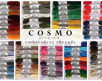 COSMO Floss / Cosmo Thread Set of 8 skeins / COSMO Embroidery Floss Bundle / Cosmo Embroidery Thread / Hand Embroidery Thread / Mouline