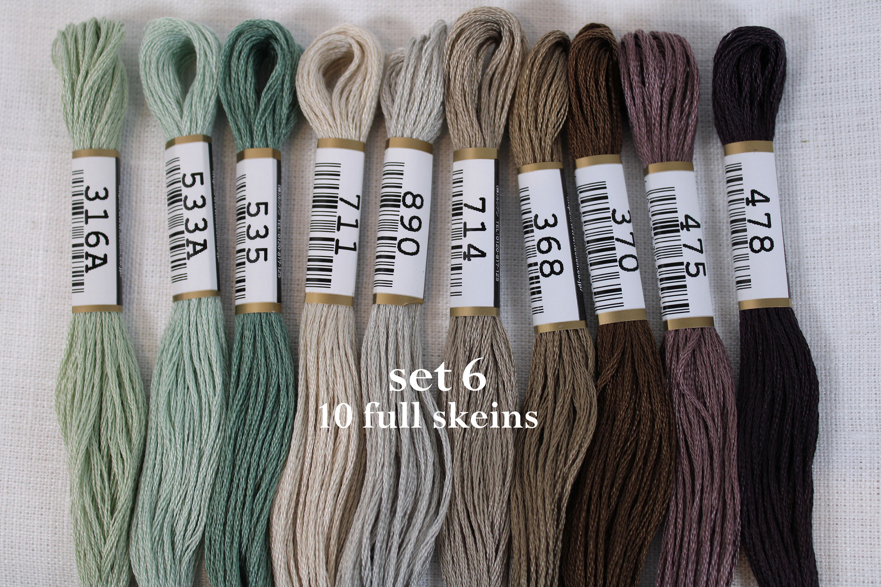 COSMO Floss / Cosmo Thread Set of 10 Skeins / COSMO Embroidery Floss ...