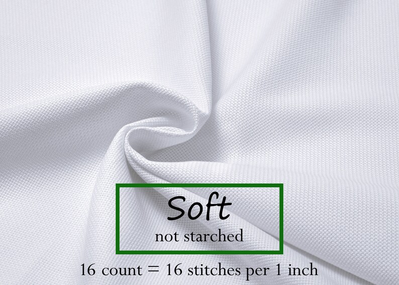 Zelenava / SOFT Aida Cloth 16 Count / Comes in a Roll / White Aida