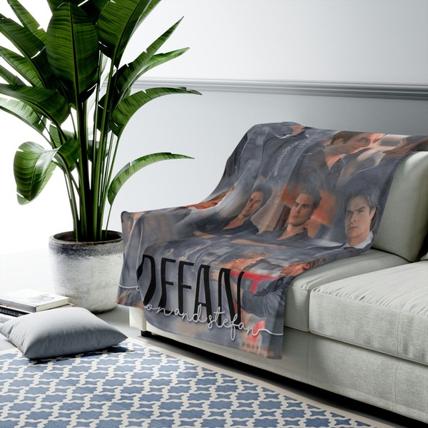Damon Salvatore Throw Blanket Etsy
