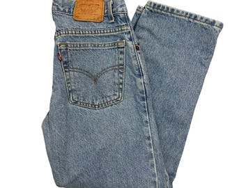 Jeans Levi's 550 2000 Husky vintage de verano para niña, talla 30 W, L 26, pierna recta.