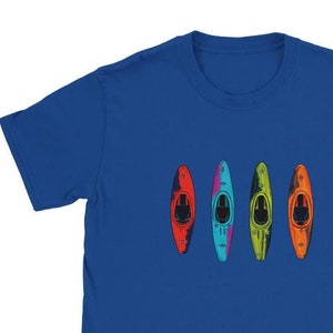 Camiseta de kayak, regalos de kayak, camiseta colorida para kayakistas de aguas bravas, camiseta de kayaks Pyranha, regalo para papá, camiseta para deportes acuáticos al aire libre