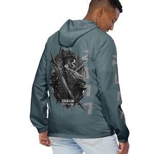 Samurai Cyberpunk Windbreaker Jacket Streetwear Techwear Lightweight Men Japanese Streetwear Fashion