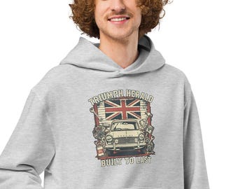 Triumph Herald Oversized Hoodie: Vintage British Car Graphic Heavyweight Fleece