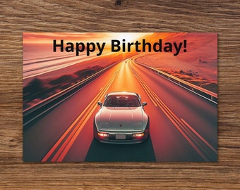 944 Sports Car Birthday Card: Gift for Him/Her