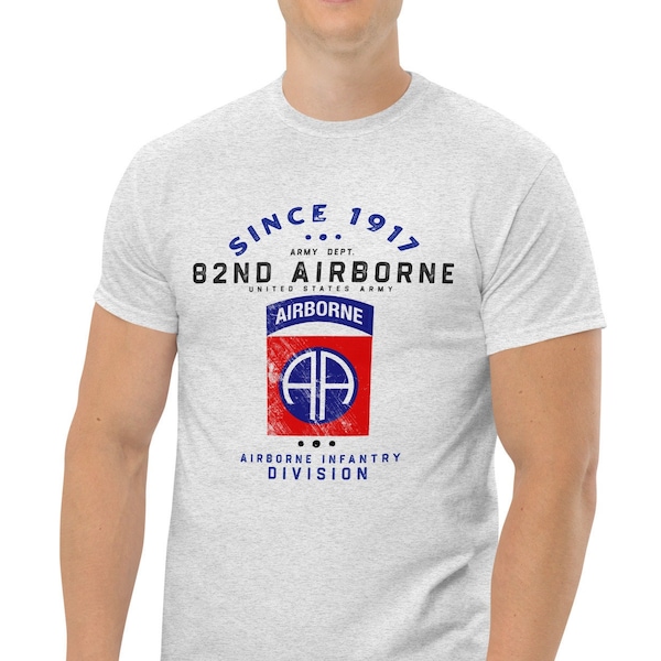 82nd Airborne Division T-Shirt Fallschirmjäger T-Shirt Military Jump Wings Shirt Patriotische Armee Top Einzigartiges Veteranen Geschenk