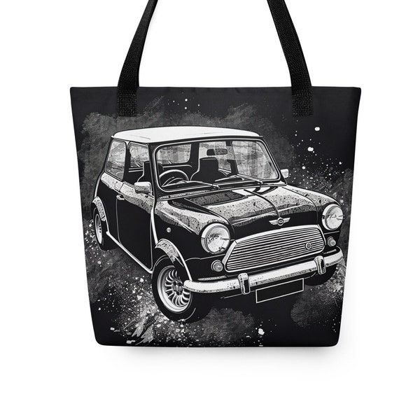 Classic Mini Cooper Tote Bag Mini Cooper Car Grocery Bag Birthday Mini Car Gifts Shoulder Bag Rover Mini Austin Mini