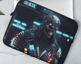 Funda para portátil Cyberpunk Skeleton, accesorios, PC, Mac, Punk 2077, funda para portátil Terminator